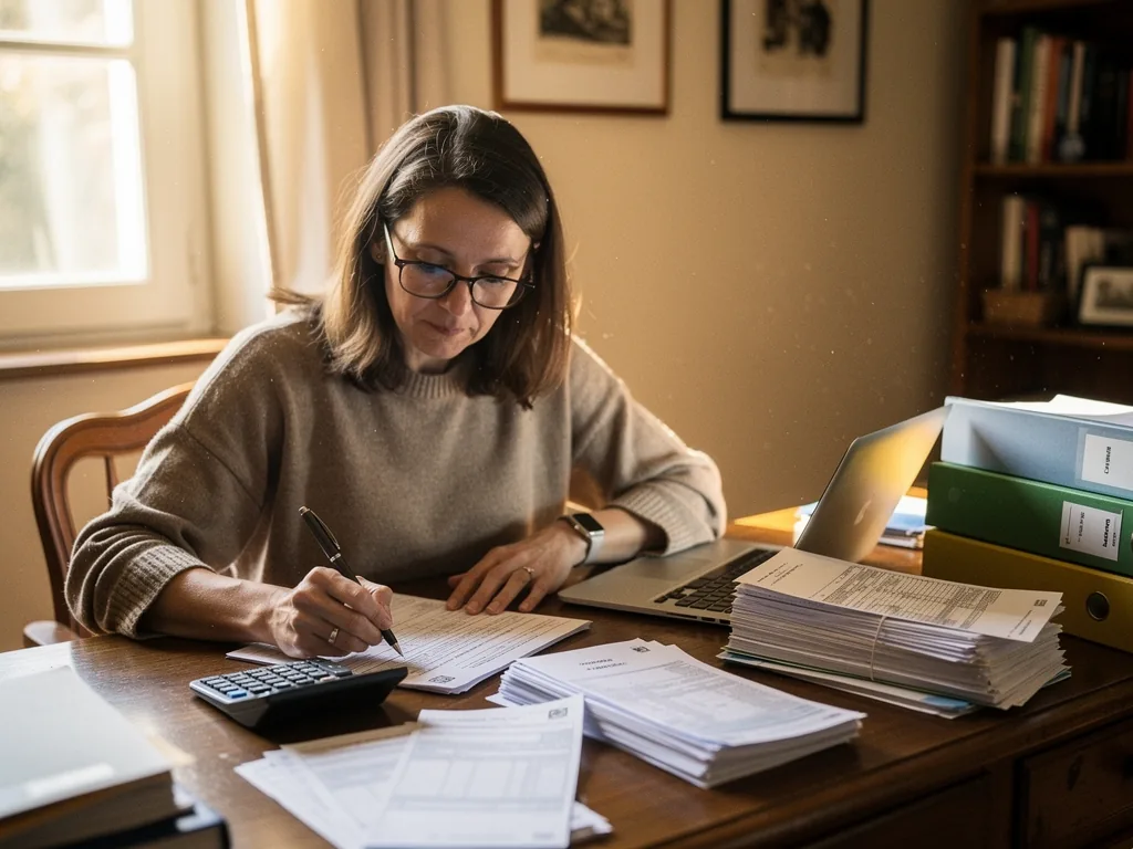 Une personne prépare sa déclaration de revenus pour réduire ses impôts